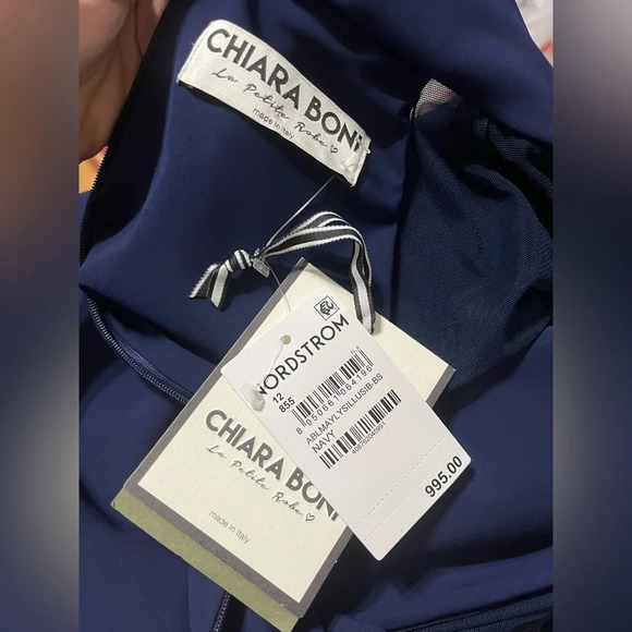 Chiara Boni Maylys Mock-Neck Long-Sleeve Illusion Gown - Picture 13 of 14